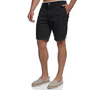 Indicode Herren Creel Chino Shorts mit 5 Taschen | Bermuda Herrenshorts Chinoshorts Freizeitshorts Männer Black, L