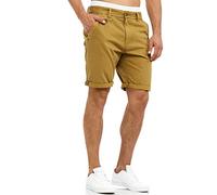 Indicode Herren Cuba Chino Shorts mit 5 Taschen aus 100% Baumwolle | Bermuda Sommershorts für Männer Amber L