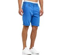 Indicode Herren Cuba Chino Shorts mit 5 Taschen aus Baumwollgemisch | Bermuda Sommershorts für Männer Blau Palace Blue, M