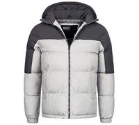 Indicode Herren Danix Winterjacke mit Kapuze | Herrenjacke Jacke Steppjacke Männer Lt Grey M