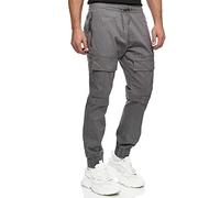 Indicode Herren Dennis Cargohose aus 98% Baumwolle mit 6 Taschen | Cargo Hose für Männer Pewter XL