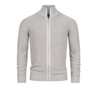 Indicode Herren Dodson Strickjacke mit Stehkragen aus Baumwolle | Cardigan für Männer Lt Grey Mix L