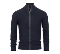 Indicode Herren Dodson Strickjacke mit Stehkragen aus Baumwolle | Cardigan für Männer Navy L