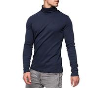 Indicode Herren Eagon Langarmshirt mit Rollkragen | Langarm Shirt Longsleeve für Männer Navy, M