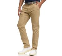 Indicode Herren Eary Chinohose aus 98% Baumwolle mit Taschen und Gürtel | Bequeme Sommerhose mit Super Stretch für optimale Bewegungsfreiheit, Herrenhose, Stoffhose, Business Hose für Männer