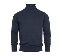 Indicode Herren Eldo Feinstrickpullover aus 80% Baumwolle | Strickpullover Rollkragen für Männer Navy, XL