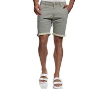 Indicode Herren Estrada Chino Shorts aus 98% Baumwolle | Bermuda Herrenshorts Chinoshorts Freizeitshorts Männer Fog, L