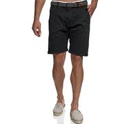 Indicode Herren Estrada Chino Shorts aus 98% Baumwolle | Bermuda Herrenshorts Chinoshorts Freizeitshorts Männer Black, M