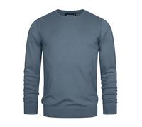 Indicode Herren Gamal Strickpullover aus 80% Baumwolle | Pullover O-Neck Pulli Männer China Blue Mix S