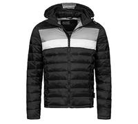 Indicode Herren Hampshire Steppjacke in Daunenjacken-Optik | Winterjacke Übergangsjacke Black Mix, M