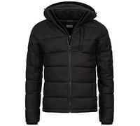 Indicode Herren Hebert Steppjacke in Daunenjacken-Optik | Winterjacke Übergangsjacke Black, XL