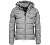 Indicode Herren Hebert Steppjacke in Daunenjacken-Optik | Winterjacke Übergangsjacke Grey Mix XL