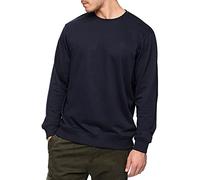 Indicode Herren Holt Sweatshirt aus Baumwollmischung | Sweater mit RIPP-Bündchen Pullover für Männer Navy, L