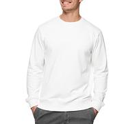 Indicode Herren Holt Sweatshirt aus Baumwollmischung | Sweater mit RIPP-Bündchen Pullover für Männer Offwhite, S