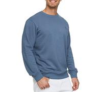 Indicode Herren Holt Sweatshirt aus Baumwollmischung | Sweater mit RIPP-Bündchen Pullover für Männer China Blue, S