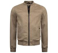 Indicode Herren Ibon Velours-Kunstleder Jacke Übergangsjacke mit Stehkragen