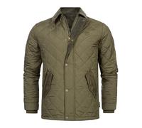 Indicode Herren INAldos Steppjacke mit Cordkragen und Rautensteppung | Daunenjacke für Männer Army, L