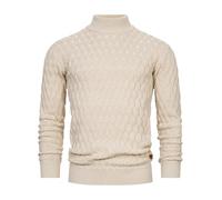 Indicode Herren INAlpha Strickpullover mit Stehkragen aus Baumwoll-Mix | Feinstrick-Pulli für Männer Kit, L
