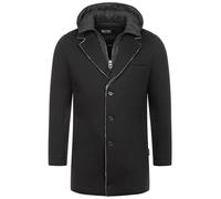 Indicode Herren INApostolos Softshell-Mantel mit Kapuze | Herrenmantel Winter Mantel Jacke Männer Black, S