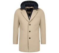 Indicode Herren INApostolos Softshell-Mantel mit Kapuze | Herrenmantel Winter Mantel Jacke Männer Irish Cream L