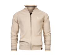 Indicode Herren INArutemia Strickjacke aus Baumwolle | Fein-Strick Cardigan mit Stehkragen und Reißverschluss Kit, S