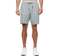 Indicode Herren INBallo Gestreifte Shorts aus Leinenmischung mit Kordelzug