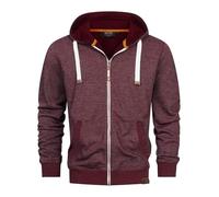 Indicode Herren INBaustian Sweatjacke mit RIPP-Bündchen und Kapuze | Kapuzensweater Hoodie für Männer Wine M