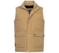 Indicode Herren INBellmil gefütterte Steppweste mit Reißverschluss und Stehkragen | Markenweste für Männer Dark Sand M