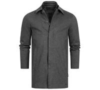 Indicode Herren INBenyome Kurzmantel mit verdecktem Reißverschluss | Wollmantel für Männer Charcoal Mix, XL