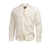 Indicode Herren INCari Sommer-Hemd gestreift aus Baumwolle | Herrenhemd für Männer Golden Haze, M