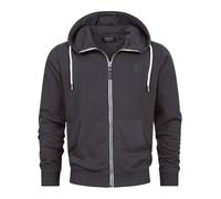 Indicode Herren INChristos Sweatjacke mit Kapuze und Reißverschluss | Hooded Jacket Kapuzenjacke für Männer Dk Grey, 3XL