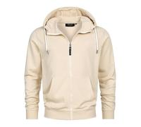 Indicode Herren INChristos Sweatjacke mit Kapuze und Reißverschluss | Hooded Jacket Kapuzenjacke für Männer Fog, L