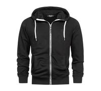 Indicode Herren INChristos Sweatjacke mit Kapuze und Reißverschluss | Hooded Jacket Kapuzenjacke für Männer Black, 3XL