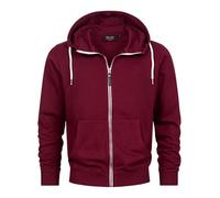 Indicode Herren INChristos Sweatjacke mit Kapuze und Reißverschluss | Hooded Jacket Kapuzenjacke für Männer Wine, L