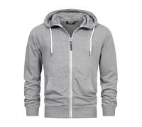 Indicode Herren INChristos Sweatjacke mit Kapuze und Reißverschluss | Hooded Jacket Kapuzenjacke für Männer Grey Mix, XL