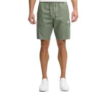 Indicode Herren INCorry Cargo Shorts aus Leinen-Baumwolle | Kurze Hose Outdoorshorts für Männer Sea Spray, L