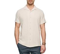 Indicode Herren INCosby Kurzarmhemd aus 100% Baumwolle mit Kentkragen | Gestreiftes Baumwollhemd mit Button-Down-Kragen, Herrenhemd, Casualhemd, Freizeithemd, Sommerhemd, Kurzarmhemd für Männer.