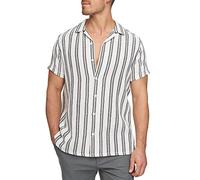 Indicode Herren INCosby Kurzarmhemd mit Button-Down-Kragen | Herrenhemd gestreift Kurzarm Hemd Dk Denim, XL
