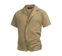 Indicode Hemd Kurzarm Herren Regular Fit Baumwolle beige, L