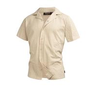 Indicode Herren INCrepe Kurzarmhemd aus 100% Baumwolle | Herrenhemd Kurzarm für Männer Kit, L