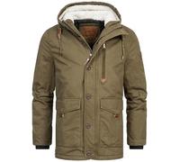 Indicode Herren INCrossing Winterjacke mit Kapuze gefüttert | Herrenjacke Wintermantel Parka Männer Army, M