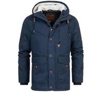Indicode Herren INCrossing Winterjacke mit Kapuze gefüttert | Herrenjacke Wintermantel Parka Männer Navy, S