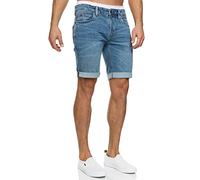 Indicode Herren INDanny Jeans Shorts mit 4 Taschen | Herrenshorts Used Look für Männer Salty Bleach, L