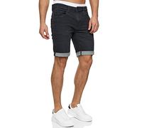 Indicode Herren INDanny Jeans Shorts mit 4 Taschen | Herrenshorts Used Look für Männer Vintage Black, M