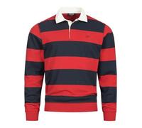 Indicode Herren INDinaro gestreiftes Langarmshirt aus 100% Baumwolle | Polokragen Streifenshirt für Männer Pompei, XXL