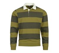 Indicode Herren INDinaro gestreiftes Langarmshirt aus 100% Baumwolle | Polokragen Streifenshirt für Männer Lizard, XL