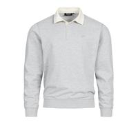 Indicode Herren INDisnar Sweatshirt aus 100% Baumwolle mit Polokragen | Herrenshirt Longsleeve Shirt Männer Lt Grey Mix, XL