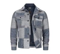 Indicode Herren INDjango karierte Holzfäller-Jacke | Übergangsjacke mit herausnehmbarem Inlay für Männer Sky Captain, L