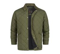 Indicode Herren INDram Steppjacke Jacke mit Cordkragen und Rautensteppung | Wattierte Jacke mit Rautenoptik und Cordkragen für Alltag, Übergangsjacke, Outdoorjacke, warme Oberbekleidung für Männer