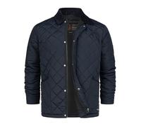 Indicode Herren INDram Steppjacke mit Cordkragen und Rautensteppung | Daunenjacke für Männer Sky Captain, S